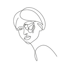 Woman Abstract Face Modern Line Art Drawing. Female Face Modern Fashion Line Art Drawing. Woman Beauty Minimalist Contemporary Portrait Modern Style. Vector EPS 10