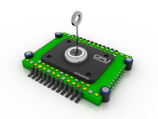 3d rendering key protected microchips
