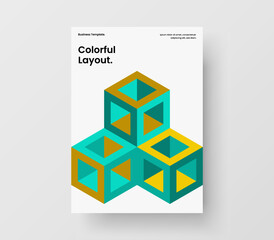 Simple placard design vector concept. Trendy geometric hexagons pamphlet illustration.