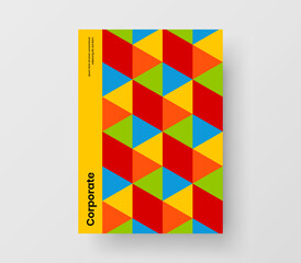 Creative book cover vector design illustration. Abstract geometric hexagons placard concept.