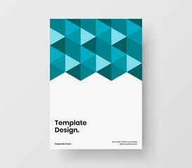 Unique mosaic hexagons company brochure layout. Minimalistic placard design vector concept.