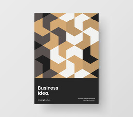 Clean book cover vector design concept. Unique geometric pattern front page layout.