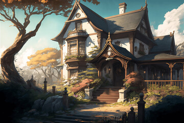 美麗な家系背景イラスト(AI generated image)