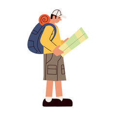 traveler man with map