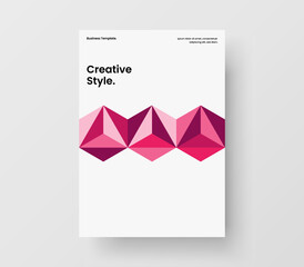 Creative annual report design vector template. Vivid mosaic shapes front page concept.