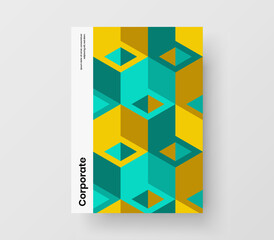 Multicolored leaflet design vector concept. Creative mosaic pattern corporate brochure template.