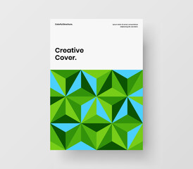 Abstract annual report vector design layout. Amazing mosaic shapes catalog cover template.