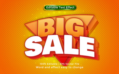 Big sale text, 3D style text effect useful for business promotion