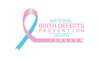 Vector illustration on the theme of Birth Defects Prevention month of January.Birth Defects Awareness Month, Vector Template For Banner, Greeting Card, Poster With Background. Vector Illustration.