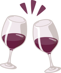 赤ワインで乾杯（ボルドー型グラス）