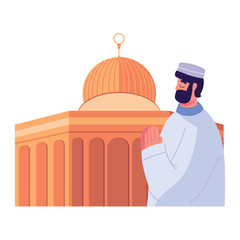 praying arab man Isra Miraj