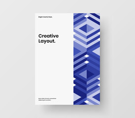 Original magazine cover design vector concept. Multicolored mosaic pattern annual report layout.