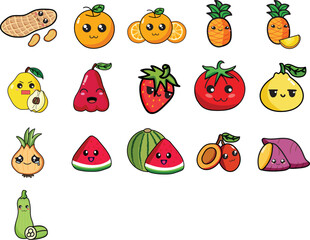 Fruit  Clip Art, Fruit A - Z Clipart, Cute a-z Clipart ,Clip Art for Personal and Commercial use, Digital clip art for Download,eps,all fruit	