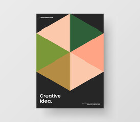 Isolated pamphlet vector design illustration. Trendy mosaic shapes leaflet layout.