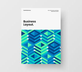 Simple corporate cover design vector illustration. Colorful geometric pattern brochure concept.