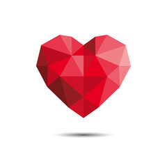 Red Polygonal Heart