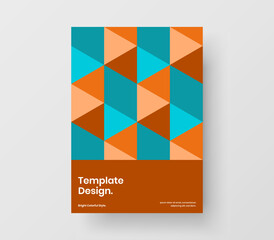 Amazing geometric shapes handbill concept. Unique poster vector design layout.