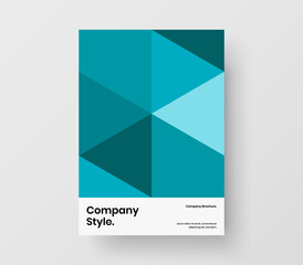 Fresh geometric pattern magazine cover template. Original brochure vector design concept.