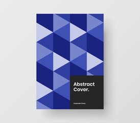 Premium annual report design vector illustration. Original geometric tiles presentation layout.