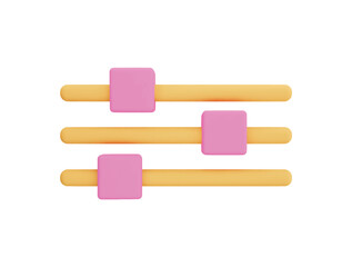 sliders with 3d vector icon cartoon minimal style
