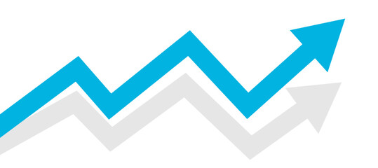 Growth arrow financial business target background design template. Investment market plan concept.