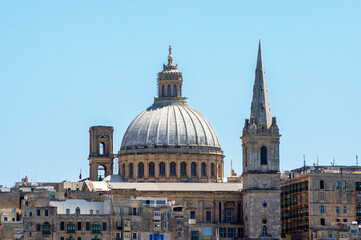 Fototapeta na wymiar Dome of Our Lady of Mount Carmel, Valletta, Malta