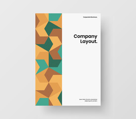 Original handbill vector design concept. Colorful geometric hexagons poster illustration.