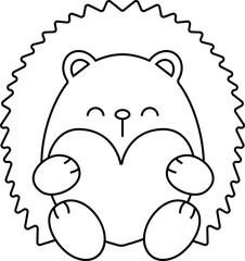 Porcupine animal with heart outline
for love valentine day
clipart png illustartion