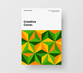 Modern annual report A4 design vector concept. Abstract geometric shapes brochure illustration.