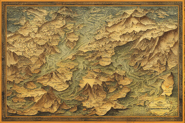 ファンタジー系地図の背景イラスト(AI generated image)