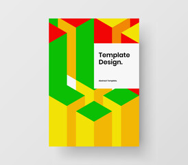 Abstract geometric tiles handbill concept. Simple catalog cover A4 vector design illustration.