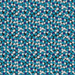Blue Tone Abstract Spring Ditsy Flower Garden Allover Seamless Pattern Design Artwork Design