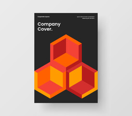 Obraz premium Amazing geometric pattern annual report layout. Minimalistic corporate brochure vector design template.