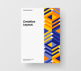 Fresh front page A4 design vector concept. Minimalistic mosaic hexagons cover layout.
