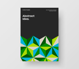 Premium corporate cover A4 design vector concept. Vivid geometric pattern booklet template.