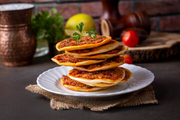 Turkish Food Findik Lahmacun -Mini Pizza