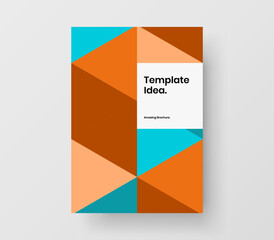 Original mosaic shapes booklet illustration. Colorful annual report A4 vector design concept.