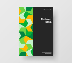 Simple corporate brochure A4 design vector layout. Trendy geometric shapes presentation concept.