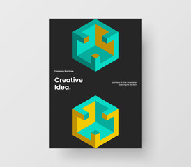 Vivid corporate cover vector design template. Multicolored geometric tiles presentation layout.