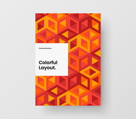Original annual report A4 vector design illustration. Minimalistic geometric shapes brochure layout.