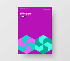 Simple geometric hexagons booklet concept. Clean poster design vector illustration.