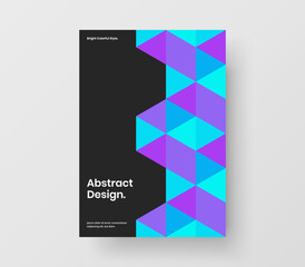 Minimalistic mosaic shapes pamphlet template. Colorful annual report A4 vector design illustration.