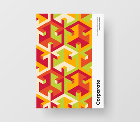 Modern flyer vector design template. Amazing mosaic tiles catalog cover layout.