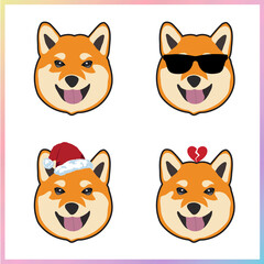 Cute Shiba Inu Character Dog Doge Puppy Vector Artwork Design