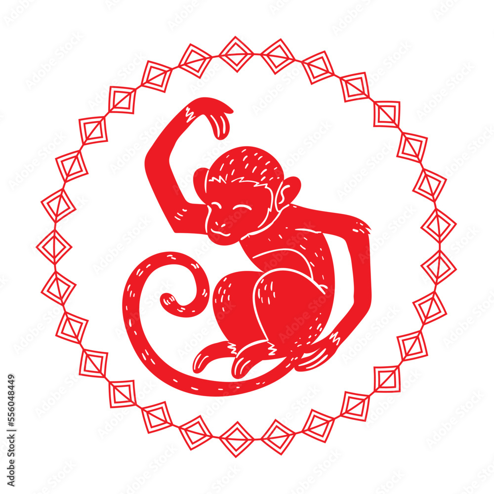 Sticker monkey chinese zodiac