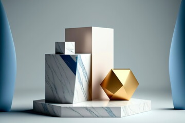 Marble pedestal podium . Futuristic marble background. Can be used on banners, web.