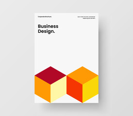 Unique geometric hexagons poster concept. Original front page A4 vector design illustration.