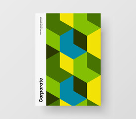 Premium mosaic hexagons cover concept. Amazing corporate brochure vector design illustration.