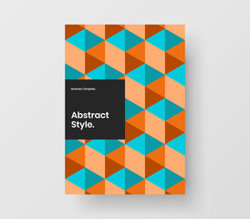 Original corporate cover A4 vector design template. Colorful geometric pattern company brochure concept.