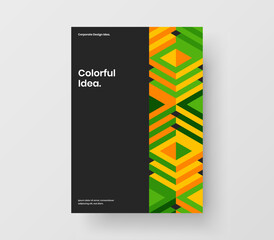 Clean leaflet vector design concept. Simple geometric pattern company identity layout.